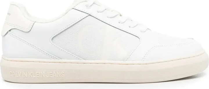 Logo-Print Leather Sneakers