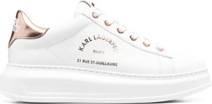 Logo-Print Leather Sneakers
