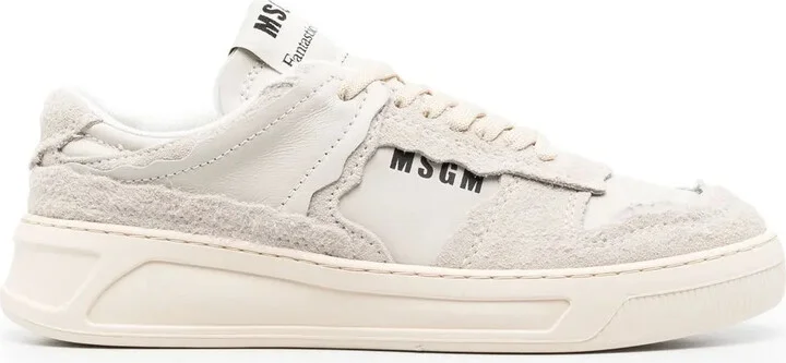 Logo-Print Leather Sneakers