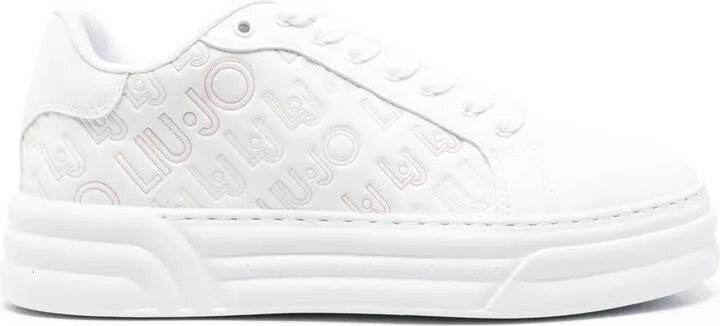 Logo-Print Leather Sneakers
