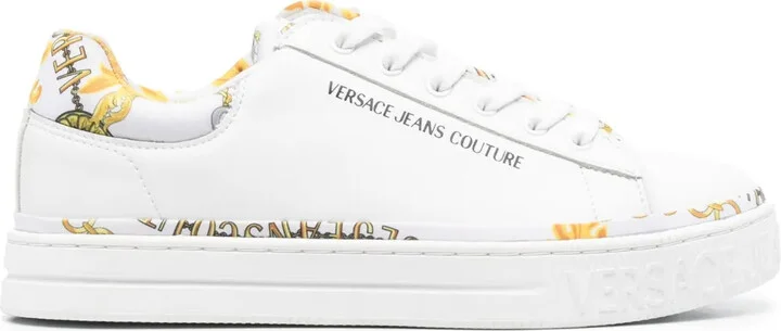 Logo-Print Leather Sneakers
