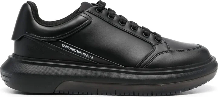 Logo-Print Leather Sneakers
