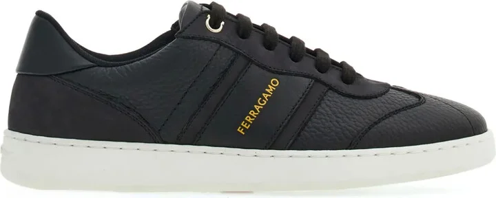 Logo-Print Leather Sneakers