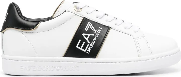 Logo-Print Leather Sneakers