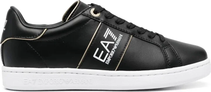 Logo-Print Leather Sneakers
