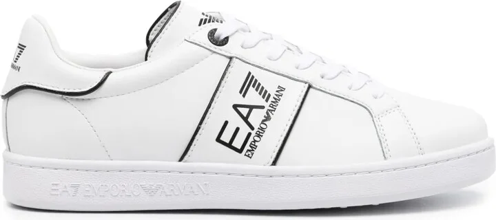 Logo-Print Leather Sneakers