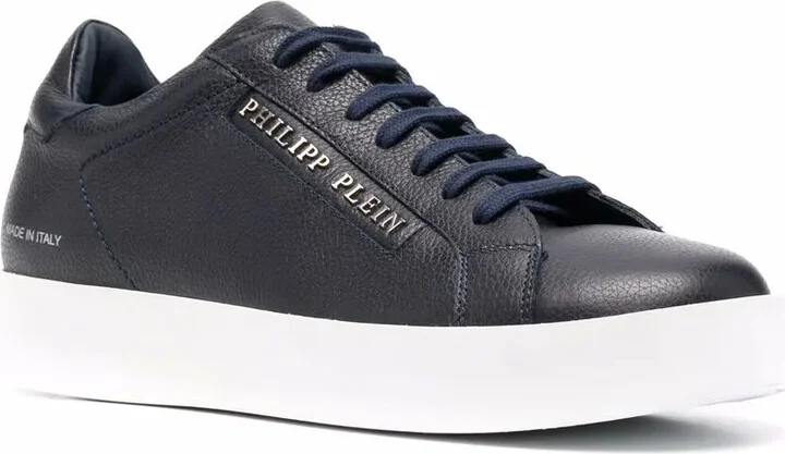 Logo-Print Leather Trainers - Image 2