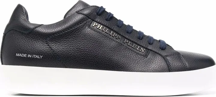 Logo-Print Leather Trainers