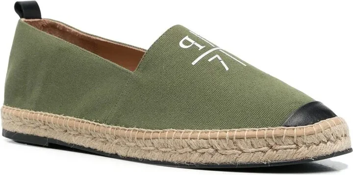 Logo-Print Leather-Trim Espadrilles - Image 2
