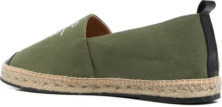 Logo-Print Leather-Trim Espadrilles - Image 3