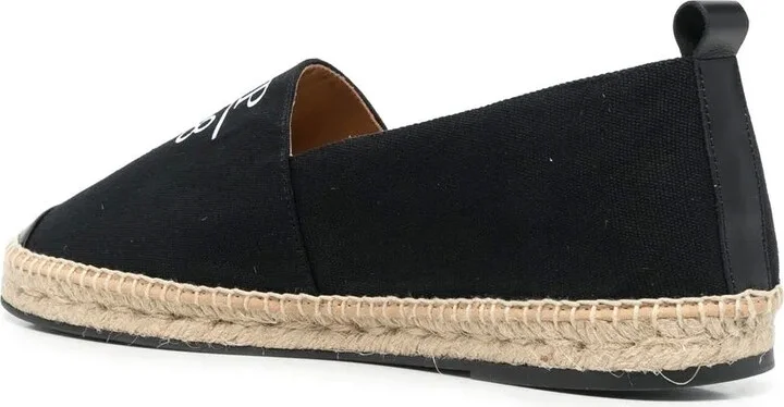 Logo-Print Leather-Trim Espadrilles - Image 3
