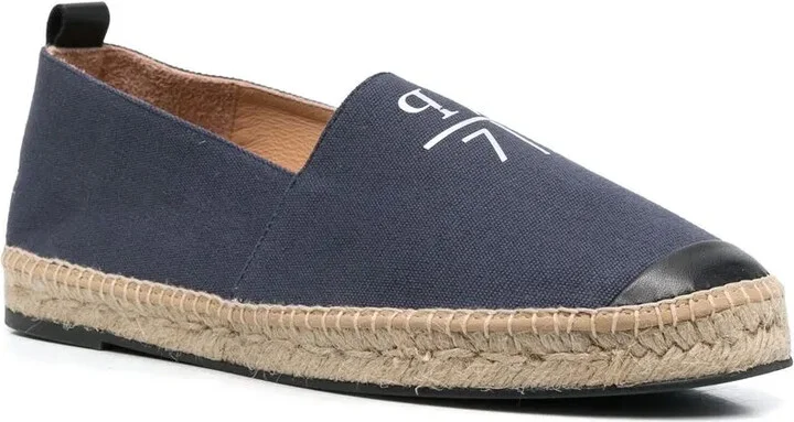 Logo-Print Leather-Trim Espadrilles - Image 2