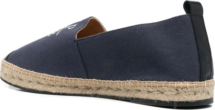 Logo-Print Leather-Trim Espadrilles - Image 3