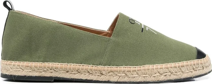Logo-Print Leather-Trim Espadrilles