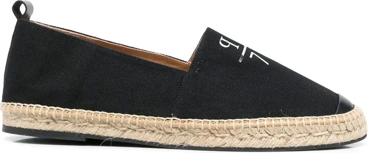 Logo-Print Leather-Trim Espadrilles