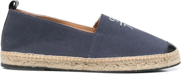 Logo-Print Leather-Trim Espadrilles