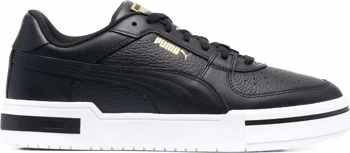 Logo-Print Low-Top Leather Sneakers