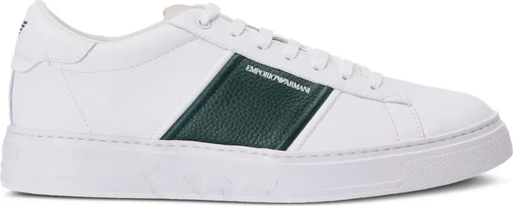 Logo-Print Low-Top Leather Sneakers