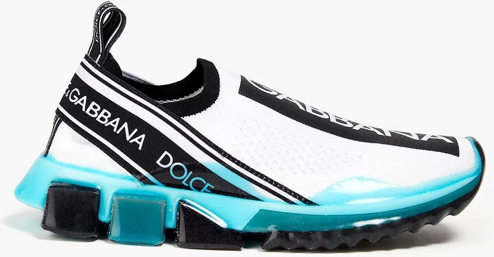 Logo-print mesh slip-on sneakers