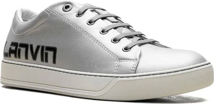 logo-print "Metallic Grey"sneakers - Image 2