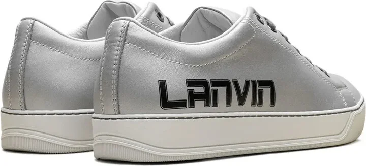 logo-print "Metallic Grey"sneakers - Image 3