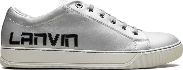 logo-print "Metallic Grey"sneakers