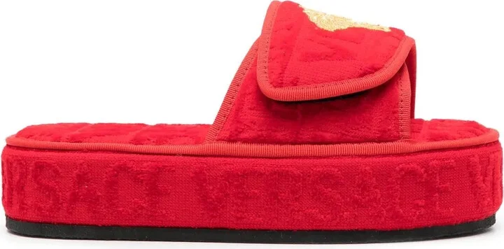 Logo-Print Open-Toe Slides