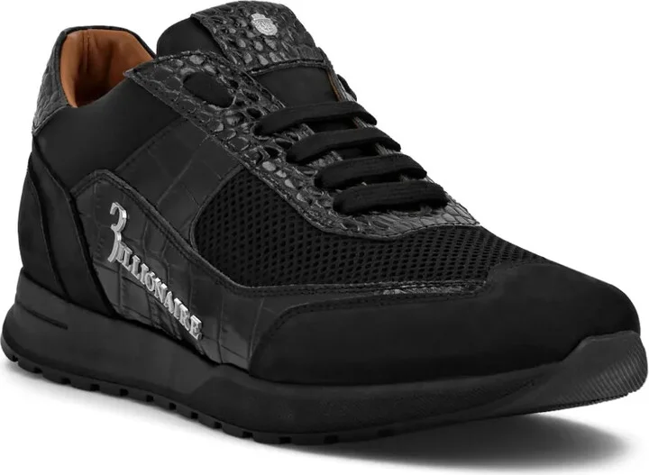 Logo-Print Panelled Leather Sneakers - Image 2