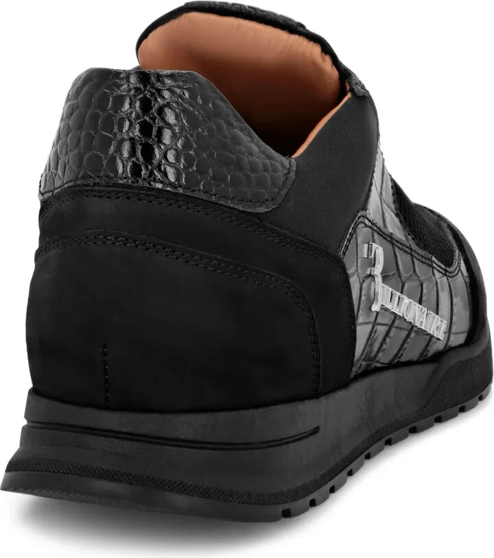 Logo-Print Panelled Leather Sneakers - Image 3