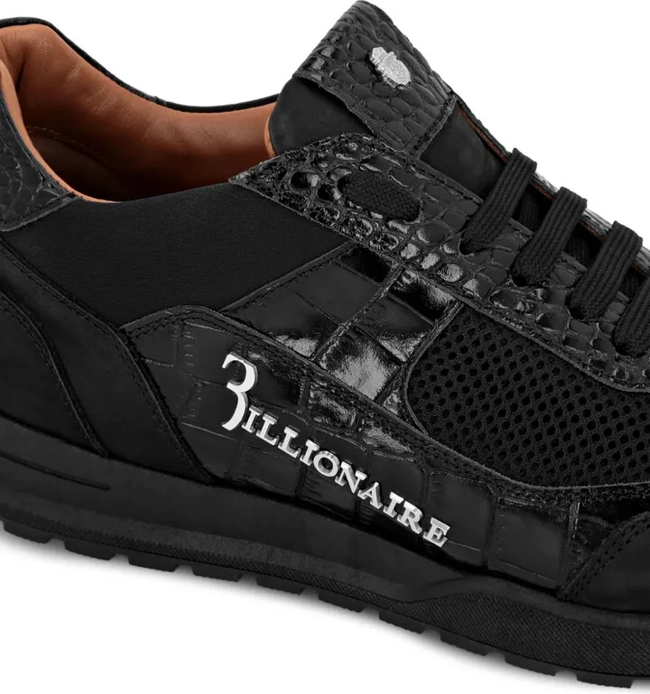 Logo-Print Panelled Leather Sneakers - Image 4