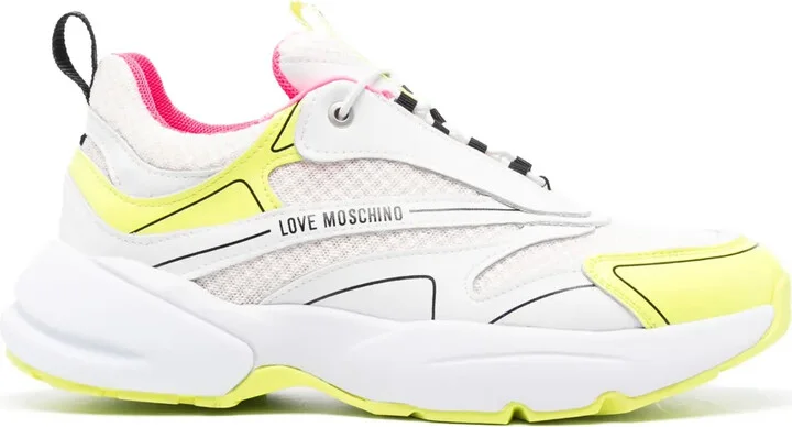 Logo-Print Panelled Mesh Sneakers