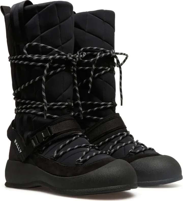 Logo-Print Panelled Mid-Calf Boots - Image 2