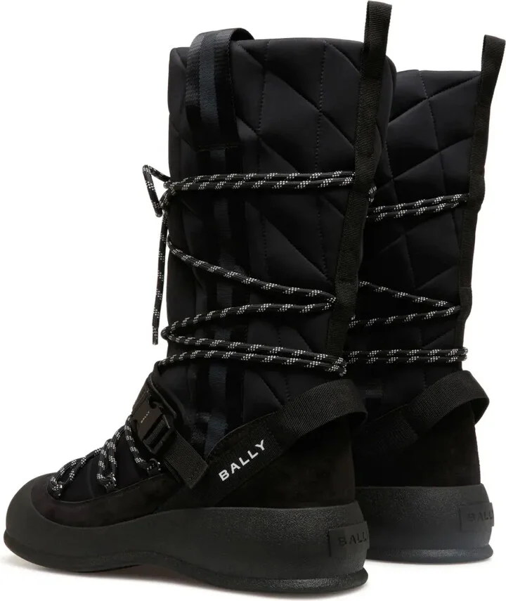 Logo-Print Panelled Mid-Calf Boots - Image 3
