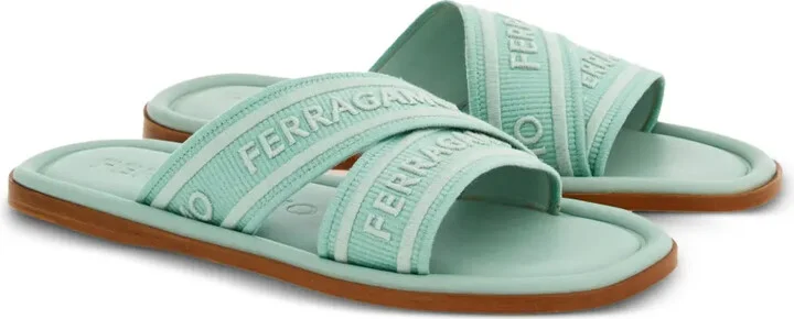 Logo-Print Round-Toe Slides - Image 2