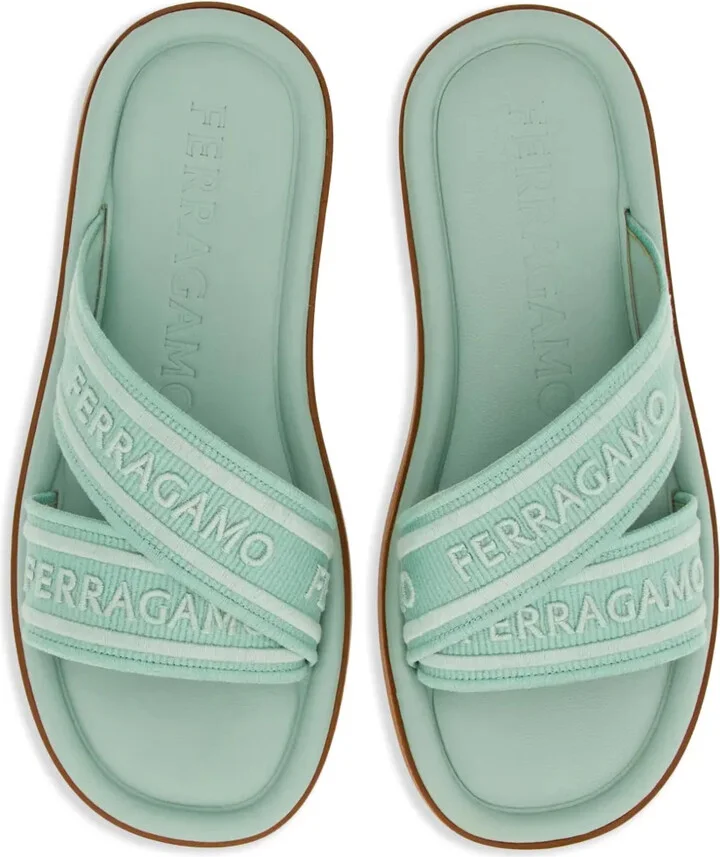 Logo-Print Round-Toe Slides - Image 4