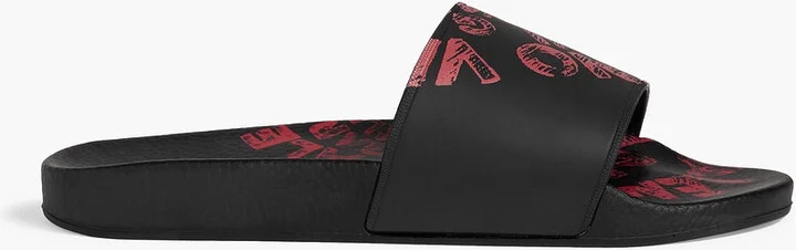 Logo-print rubber slides