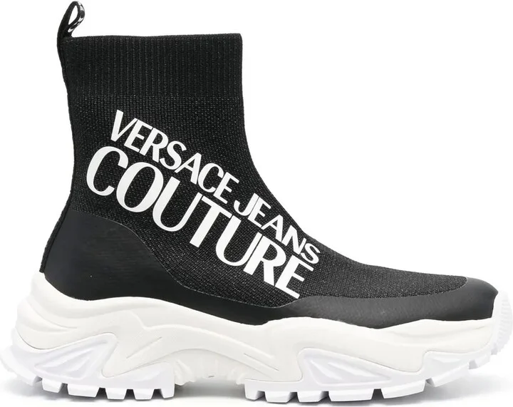 Logo-Print Sock-Style Sneakers