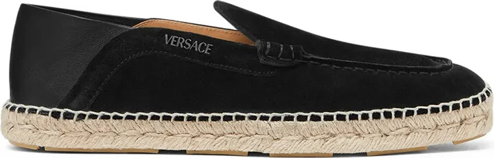 Logo-Print Suede Espadrilles
