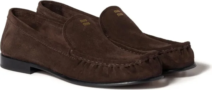 Logo-Print Suede Loafers - Image 2