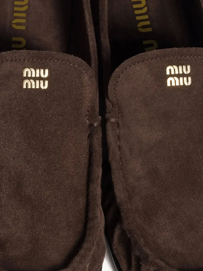 Logo-Print Suede Loafers - Image 4