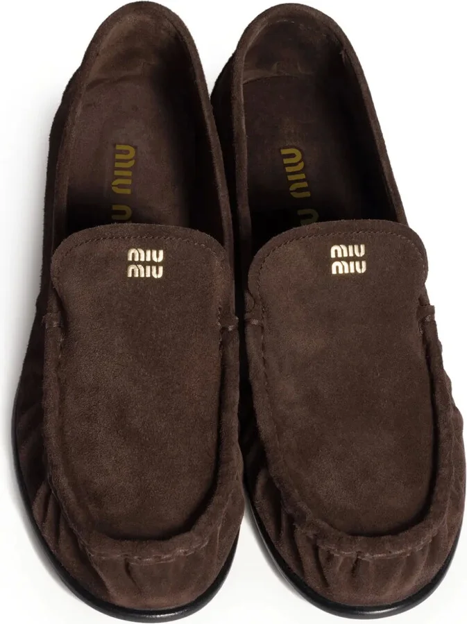 Logo-Print Suede Loafers - Image 5