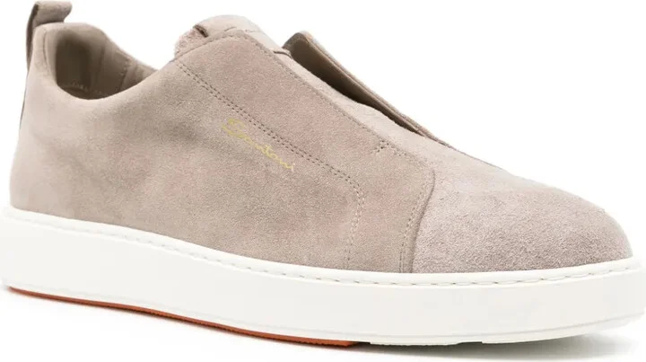 Logo-Print Suede Slip-On Sneakers - Image 2