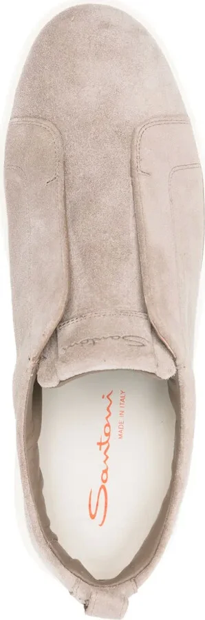 Logo-Print Suede Slip-On Sneakers - Image 4