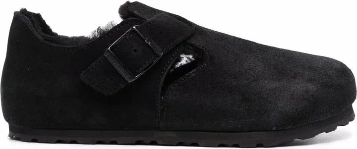 Logo-Print Suede Slippers