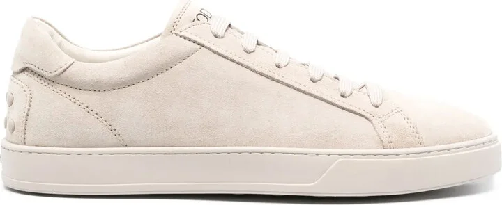 Logo-Print Suede Sneakers