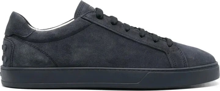 Logo-Print Suede Sneakers