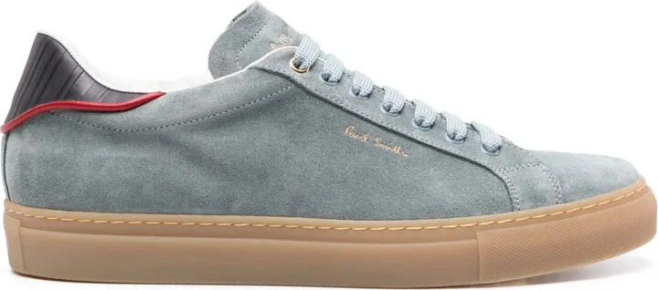 Logo-Print Suede Sneakers