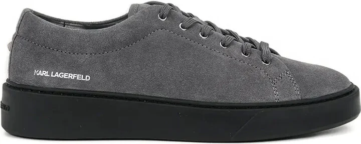 Logo-Print Suede Sneakers