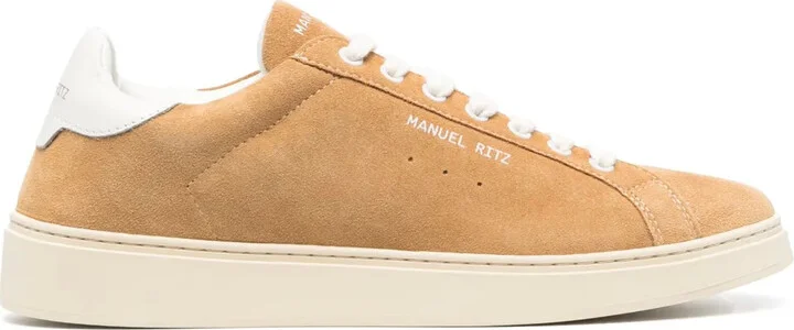 Logo-Print Suede Sneakers