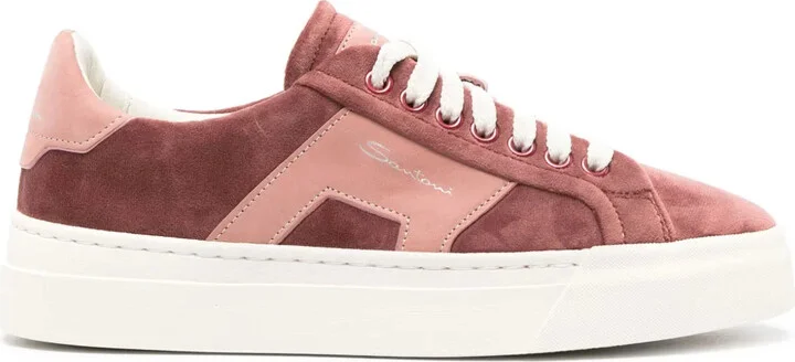 Logo-Print Suede Sneakers